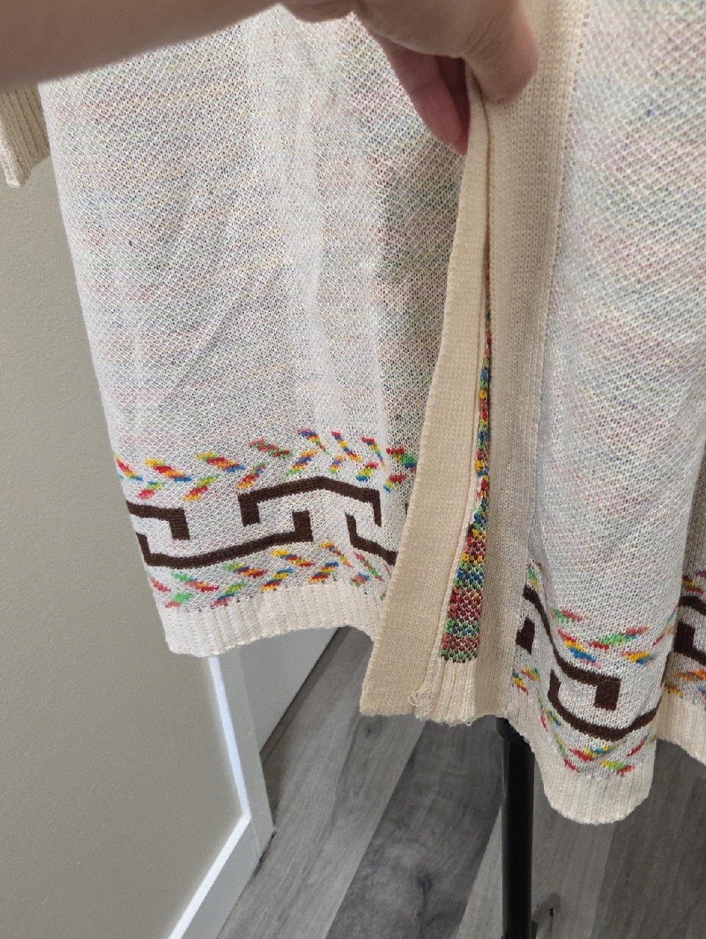 BloomChic Beige Tribal Geometric Open Front Cardigan Plus Size 18/20 Boho - Picture 6 of 11